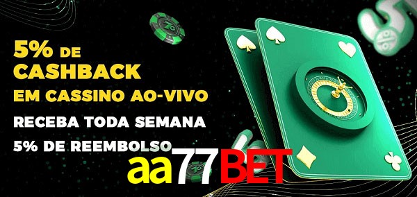 Promoções do cassino ao Vivo aa77bet